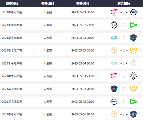 LOLmsi季中赛2023赛程表 英雄联盟msi比赛赛程介绍