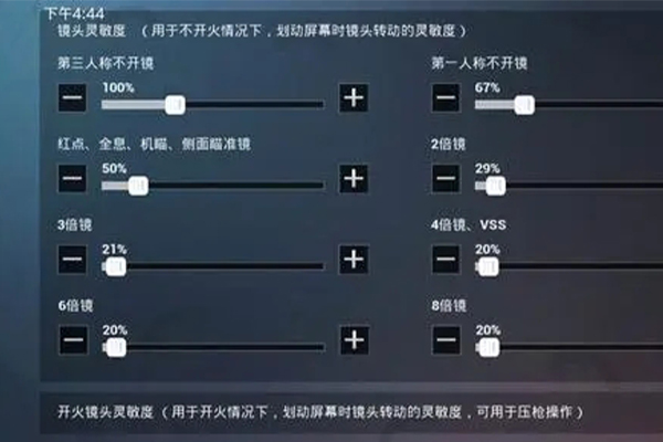 和平精英各个灵敏度的作用