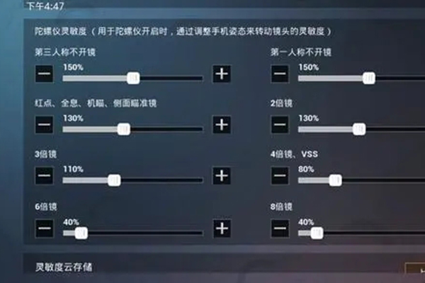 和平精英各个灵敏度的作用