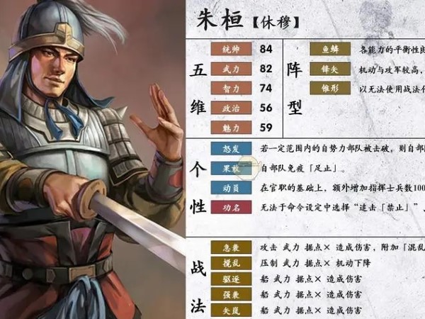 三国志战略版朱恒是必留武将之一